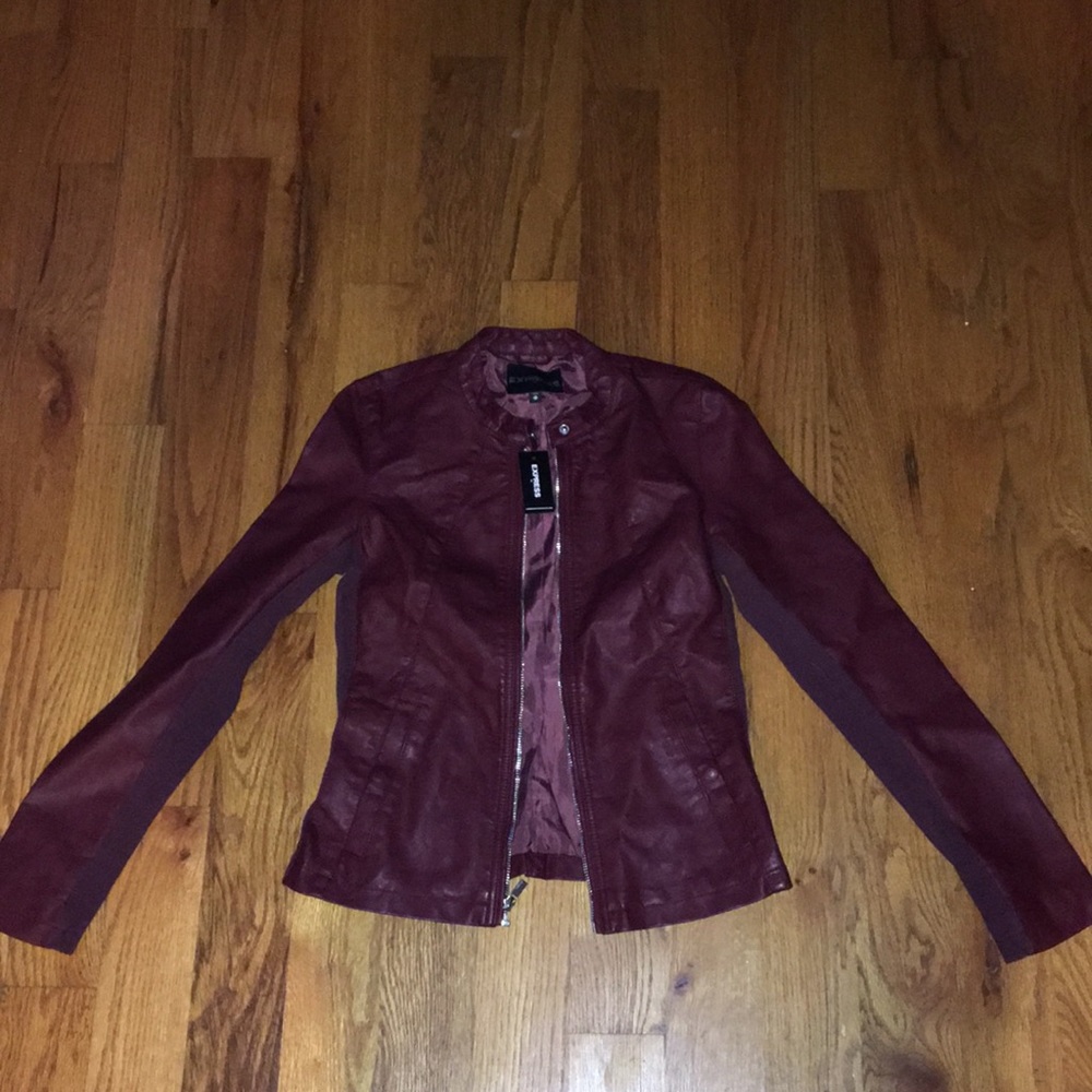 Express Red Faux Leather Jacket